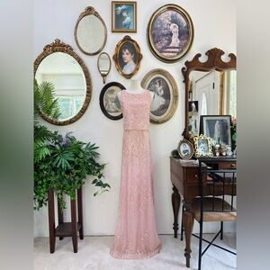 Mori Lee Madeline Gardner Blush Pink Sequin Gown Size 12